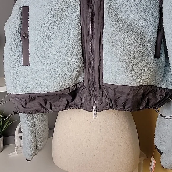 Free People Movement Cozy Ice Flow Blue Fleece Nylon Jacket - Picture 12 of 15